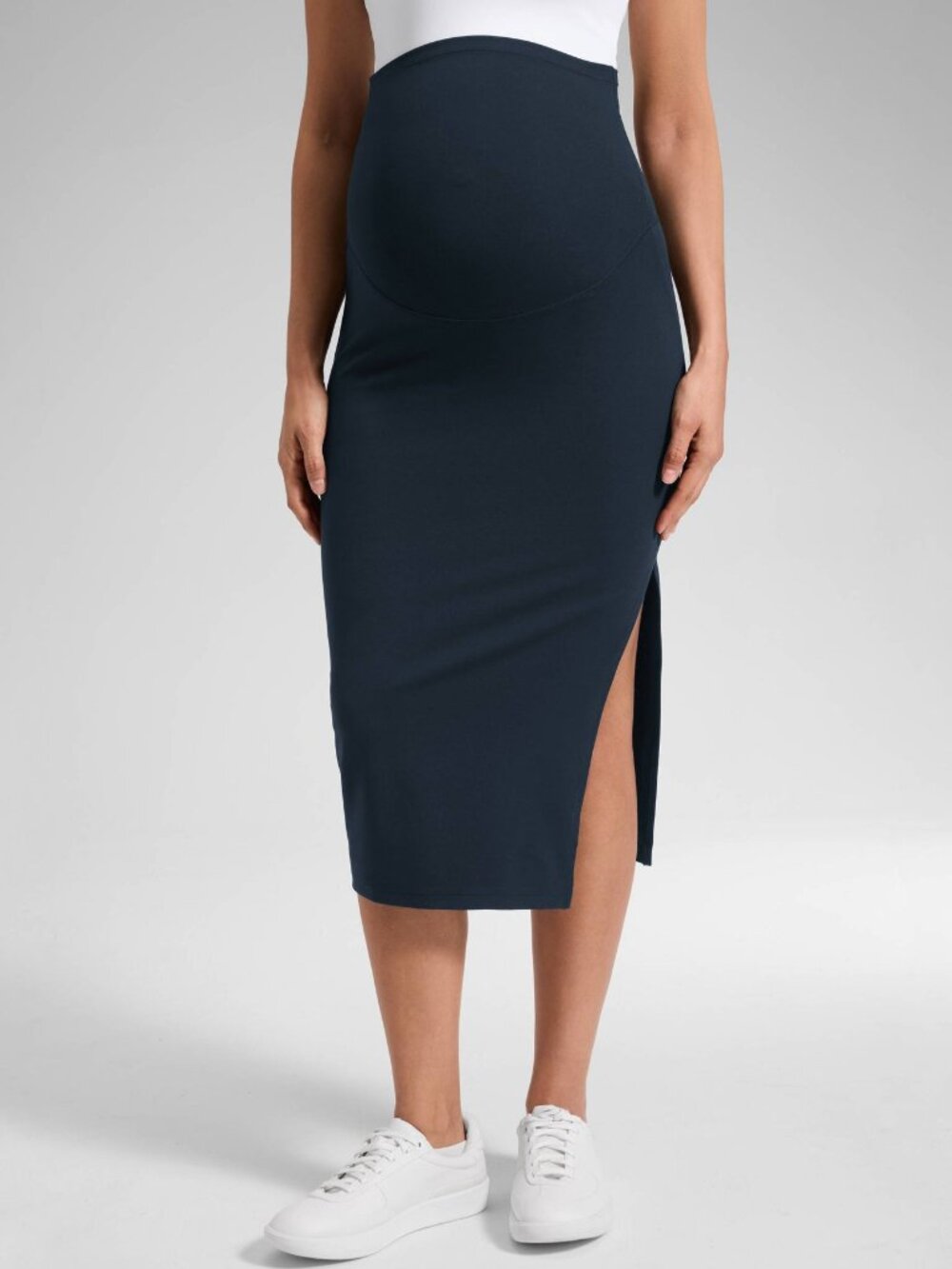 Butterluxe Maternity Midi Slit Skirt
